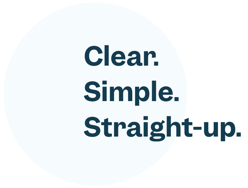 A banner that explains the value proposition of Clearly Dental